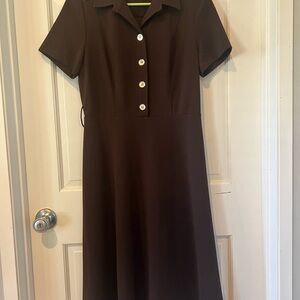Tommy Hilfiger Short-Sleeve Belted Shirtdress in Brown